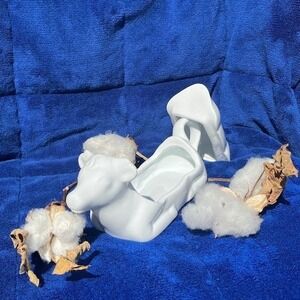 Fun, White Ceramic Cow butter dish by Cracker Barrel